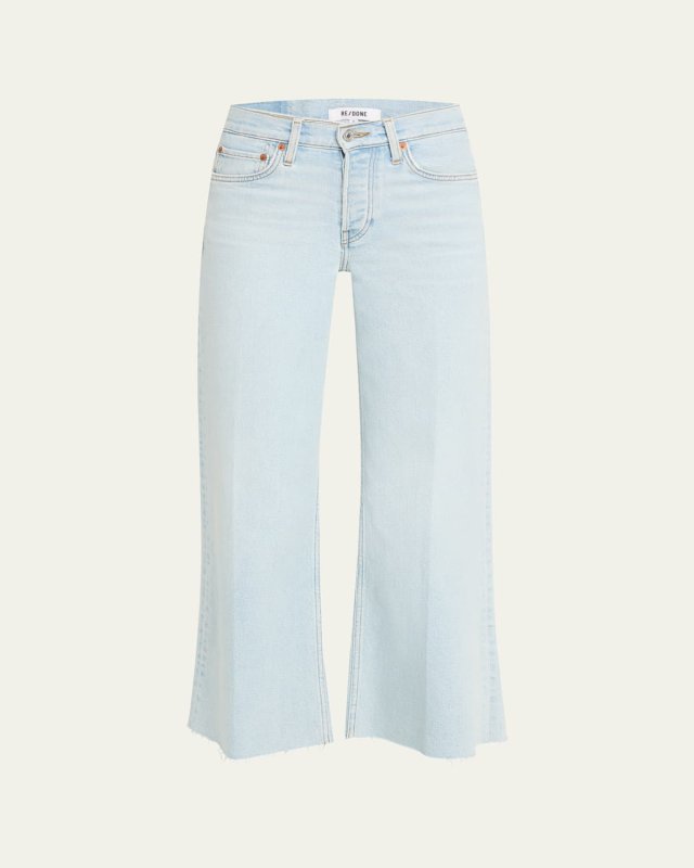 Mid-Rise Wide-Leg Crop Jeans